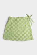 Double Check Wrap Skirt