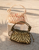 Leather Macrame Bag Sand