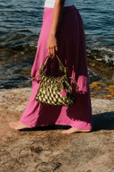 Leather Macrame Bag Green